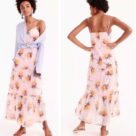 J. Crew Dresses & Skirts - < J. Crew “Sunburst Bouquet” Tiered Maxi Dress >